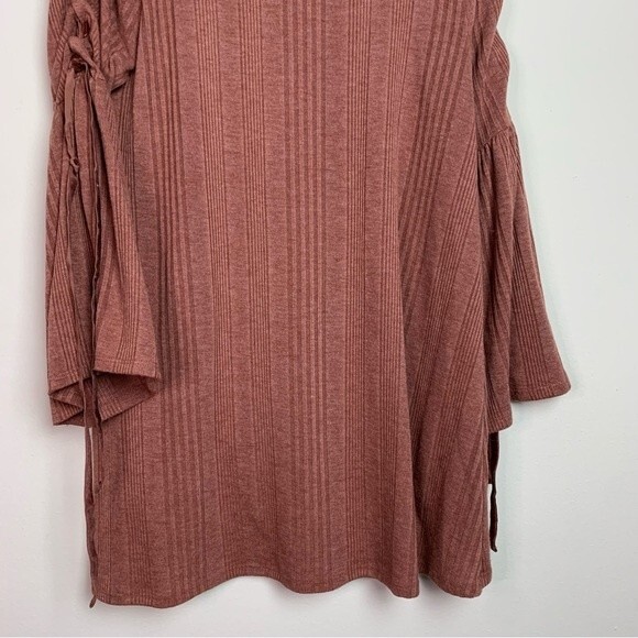 Knox Rose Desert Rose Soft V Neck Ribbed Cinched Sleeves Size S Women - Picture 11 of 11